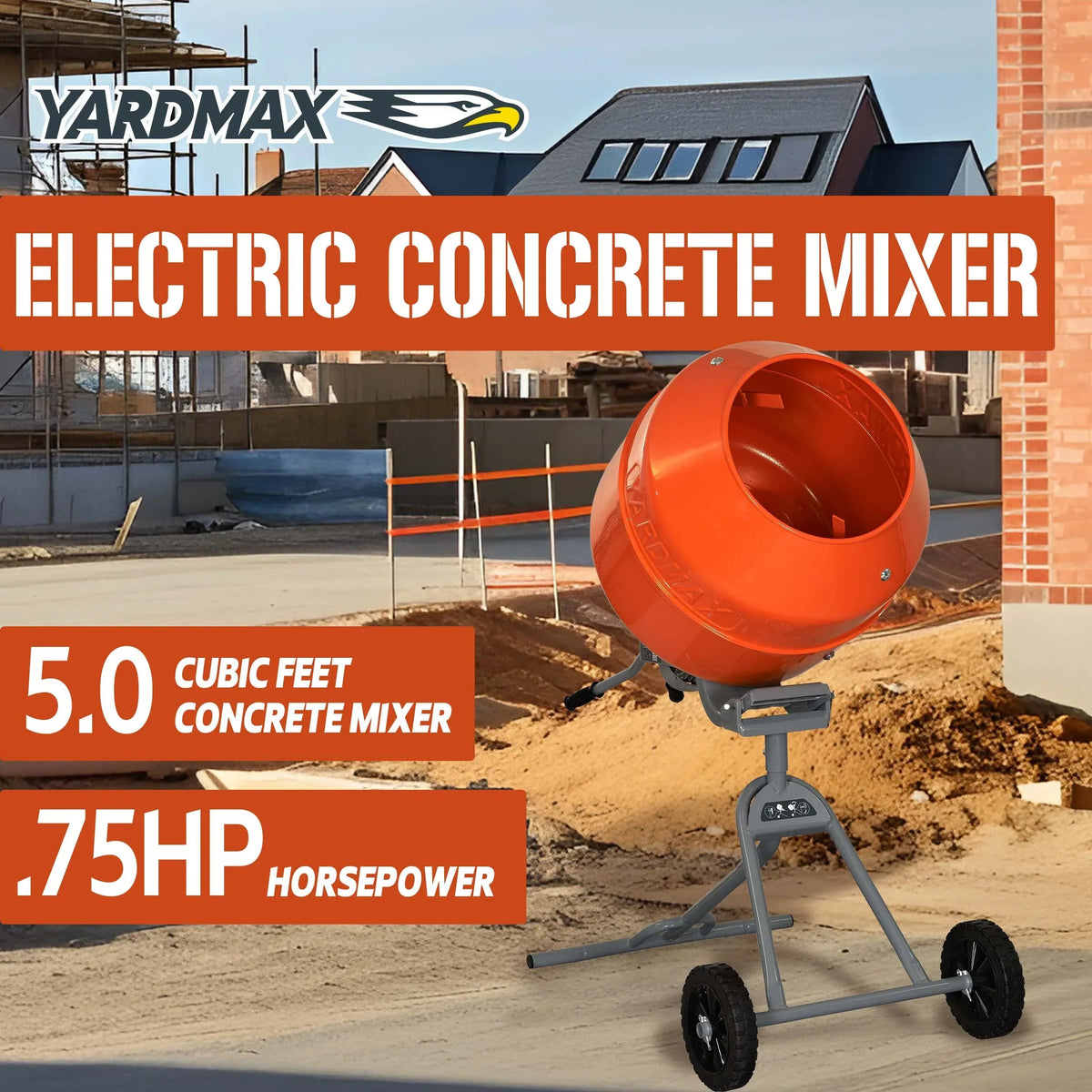Nouveauté 2026 – Bétonnière YARDMAX YM0146 5,0 pi³