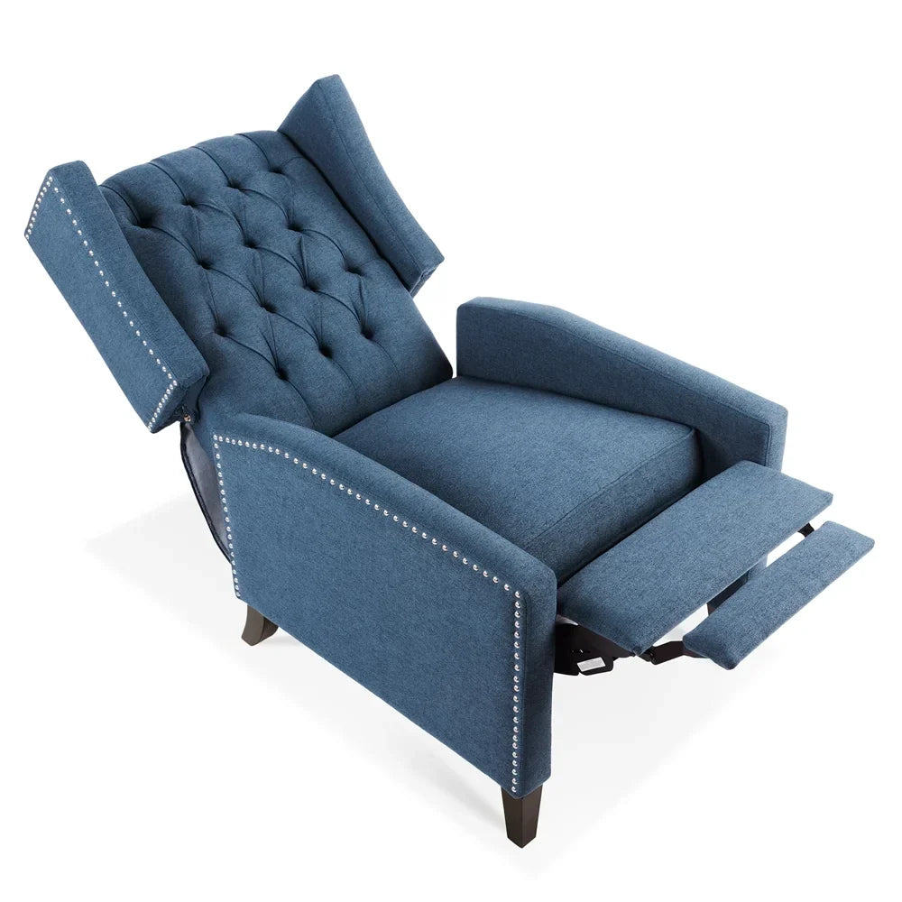 Nouveauté 2026 – Fauteuil d'appoint Triple Tree Modern en tissu, mousse et bois massif, imprimé, garniture cloutée, beige