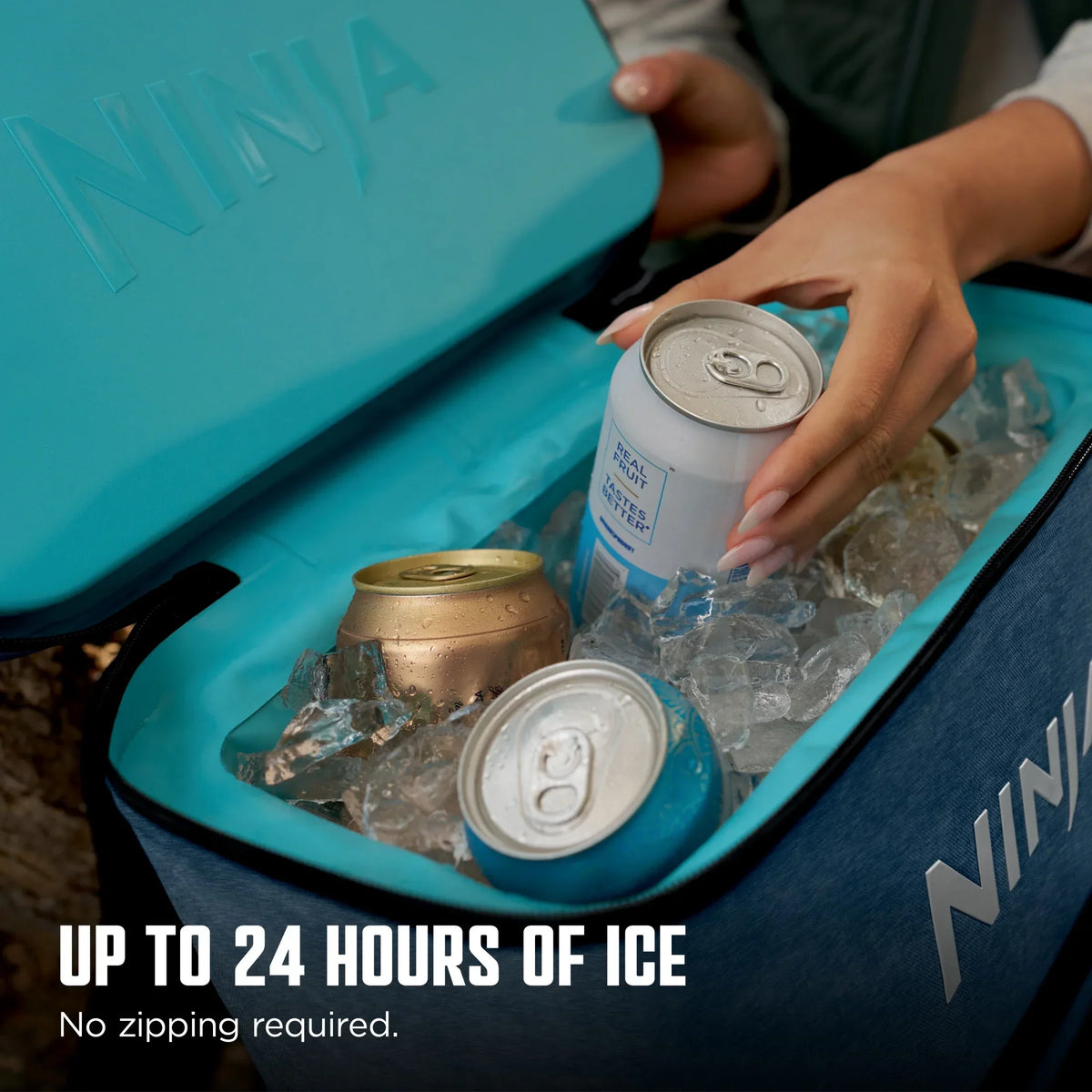 Nouveauté 2026 – Glacière souple Ninja Outdoor FrostVault Go 24 canettes avec zone froide et sèche, bleu bord de lac - FF124NV
