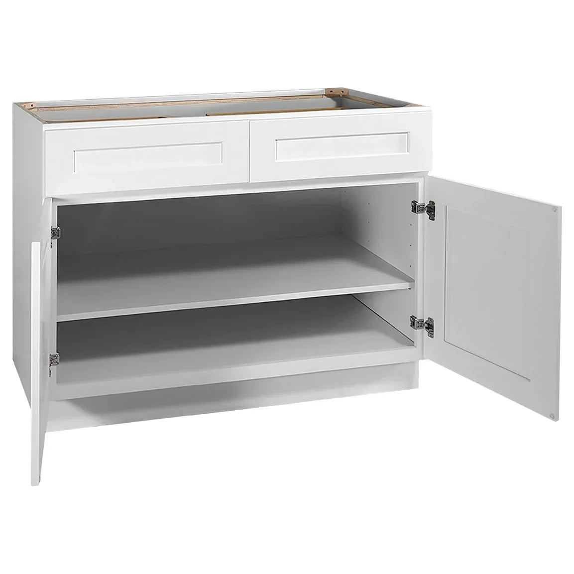 Nouveauté 2026 – Meuble bas de cuisine Design House Brookings , en bois, style Shaker, à 2 portes et 2 tiroirs (48 x 34,5 x 24 po), prêt à assembler, blanc Sherwin Williams
