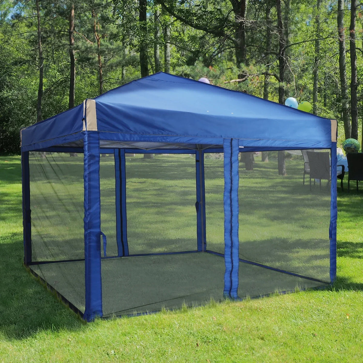 Nouveauté 2026 – Abri pliant Aoodor de 3,65 m x 3,65 m avec parois latérales en filet amovibles, tente d'extérieur portable et instantanée - Noir