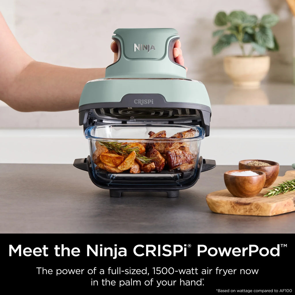Nouveauté 2026 – Friteuse à air portable Ninja Crispi 4-en-1 en verre , récipients de 4 pintes et 6 tasses, Cyberspace