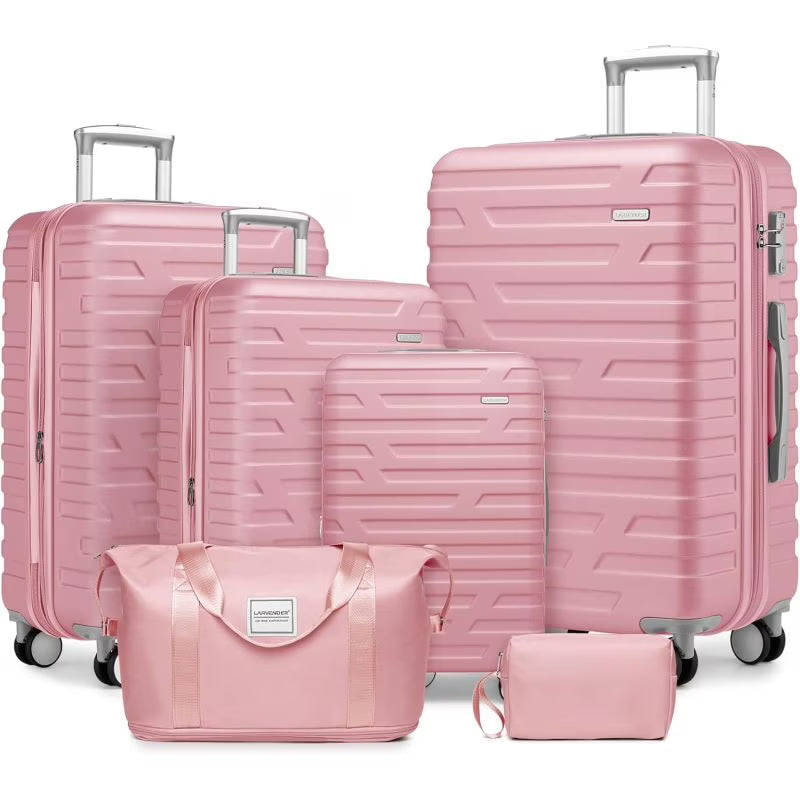 Nouveauté 2026 – Ensemble de bagages Lobage , 6 pièces, comprenant sacs de voyage, valises rigides extensibles à roulettes multidirectionnelles et serrure TSA, couleur crème