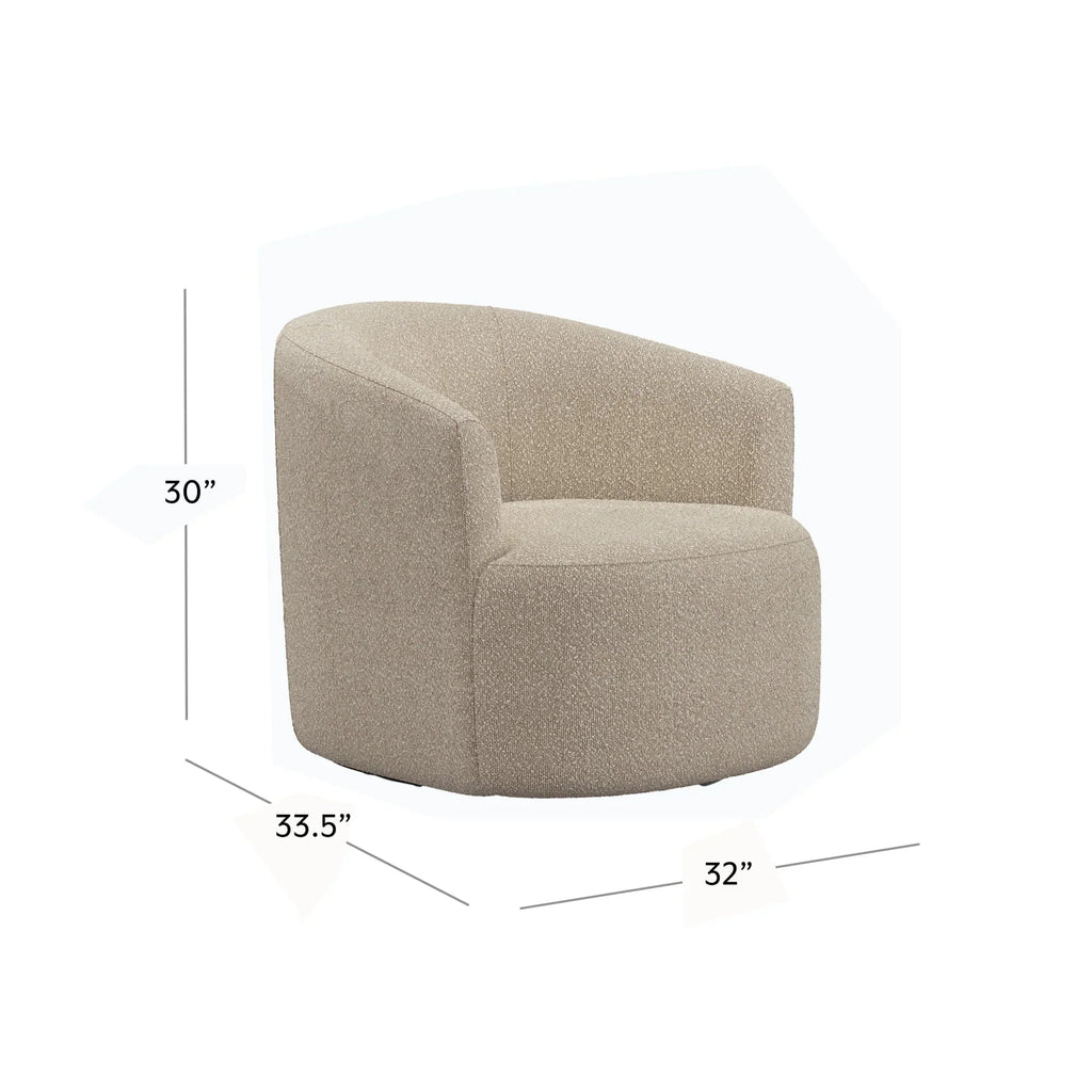 Nouveauté 2026 – Fauteuil pivotant Mainstays Boucle , taupe