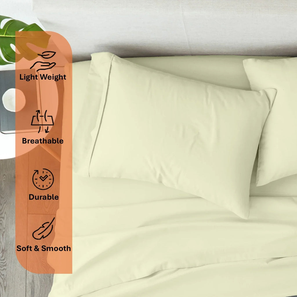 Nouveauté 2026 – Parure de lit 4 pièces en coton égyptien Giza 100 % (600 fils/cm²), drap-housse à bonnet profond de 38 cm, satin doux et respirant - Noir, 1 place
