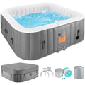 Nouveauté 2026 – Spa gonflable portable d'extérieur , 185 cm (73 pouces), 4 à 6 personnes, avec panneau de commande, 130 jets, couverture isolante et protection de fond, température jusqu'à 40 °C (104 °F), gris