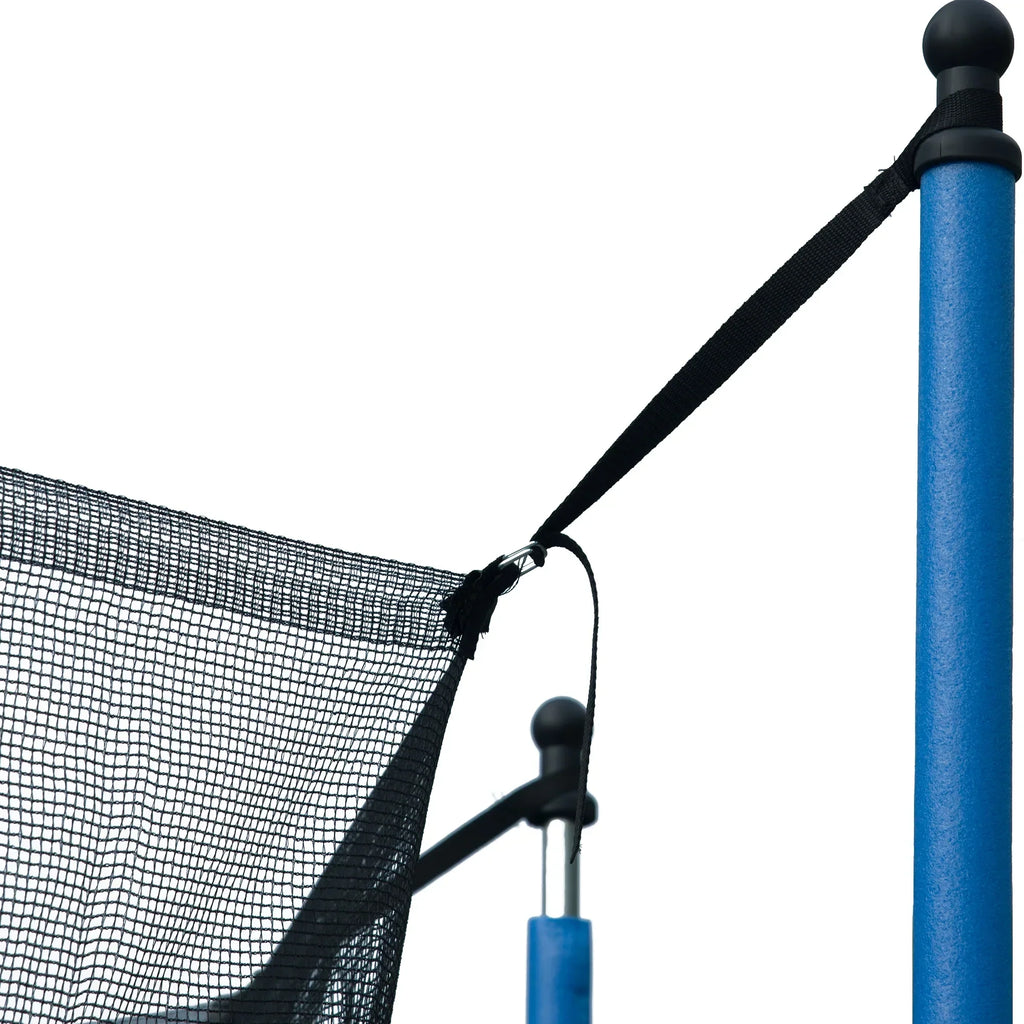 Nouveauté 2026 – Trampoline d'extérieur 4,27 m (14 pi) neuf de avec filet de sécurité, structure tubulaire en acier, échelle et filet de protection - Modèle robuste, bleu