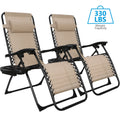 Nouveauté 2026 – HomGarden Lot de 2 chaises zéro gravité en acier - Beige