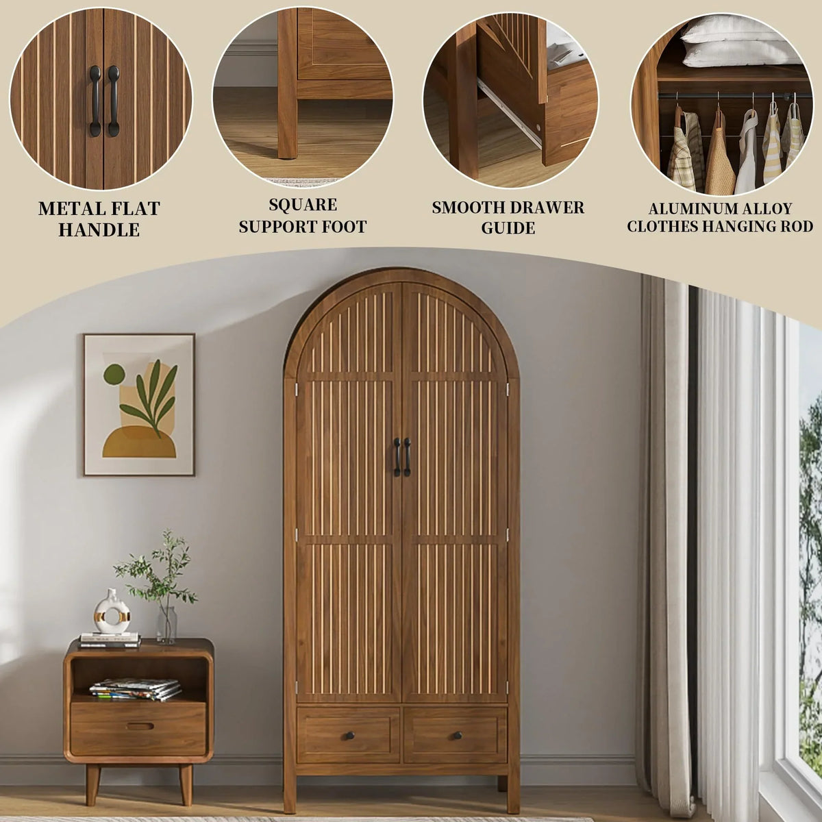 Nouveauté 2026 – Armoire-penderie Armoire , armoire de chambre avec tiroirs, armoires de rangement en bois