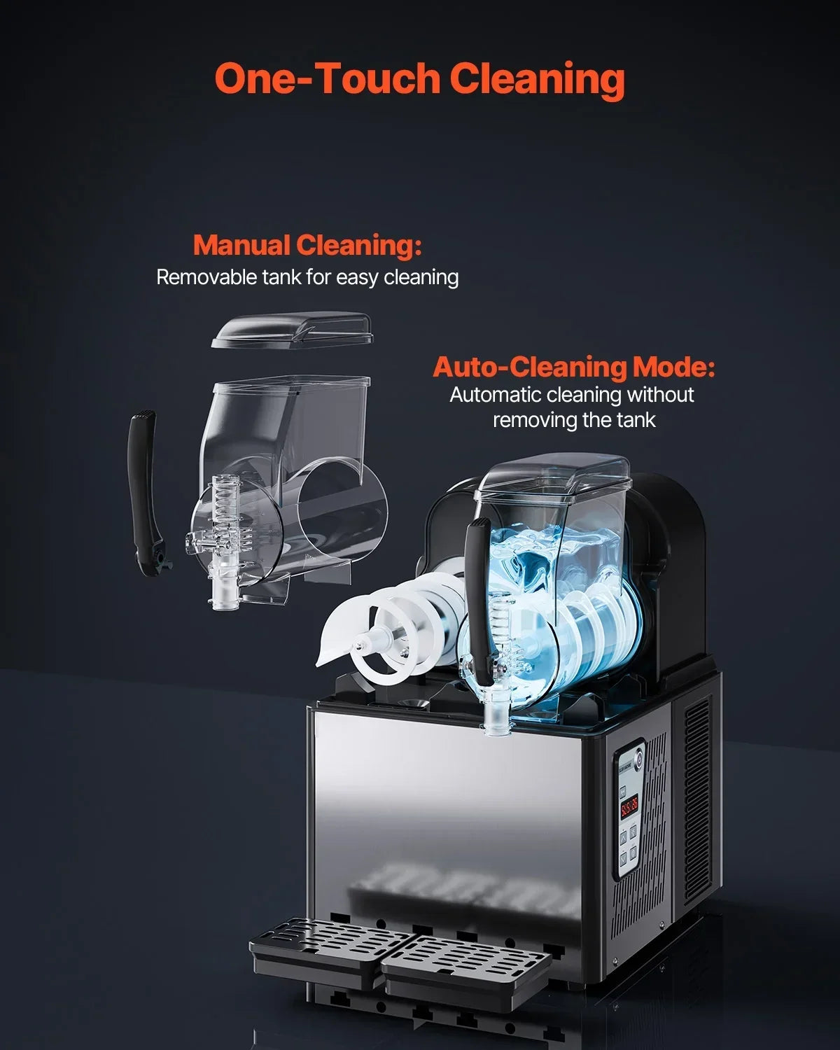 Nouveauté 2026 – Machine à granita commerciale KFFKFF , machine à granita à 2 réservoirs de 4 L, machine à boissons glacées avec maintien de la température, machine à granita