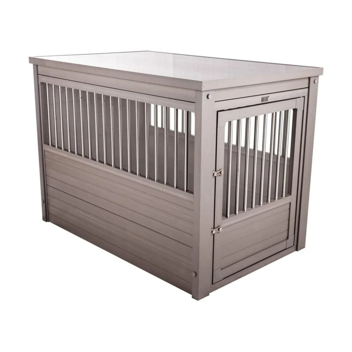 Nouveauté 2026 – Table d'appoint pour cage pour chien ECOFLEX® - Grise, grande taille