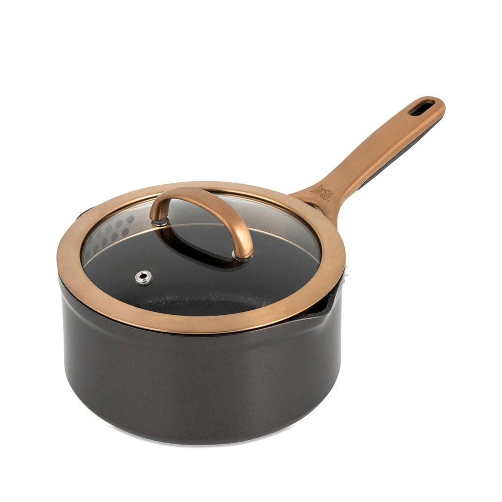 Nouveauté 2026 – Batterie de cuisine antiadhésive 12 pièces Thyme & Table Supreme , casseroles et poêles - Bronze