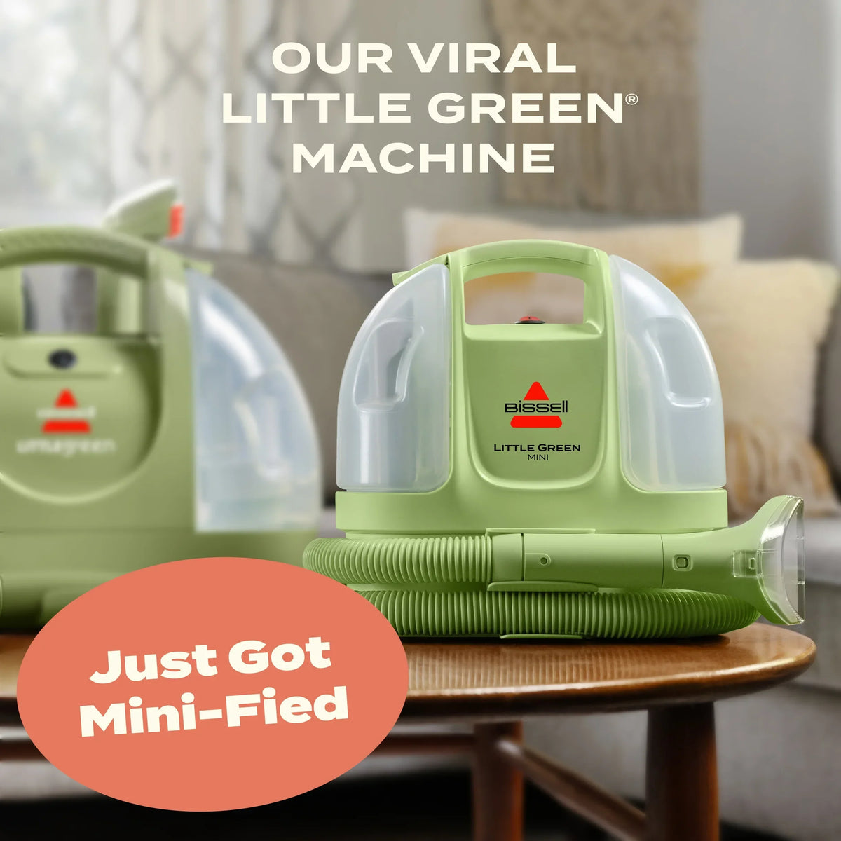 Nouveauté 2026 – Nettoyeur portable et en profondeur pour tissus d'ameublement BISSELL Little Green Mini , avec outil pour taches tenaces de 10 cm et échantillon de formule Little Green, 4095