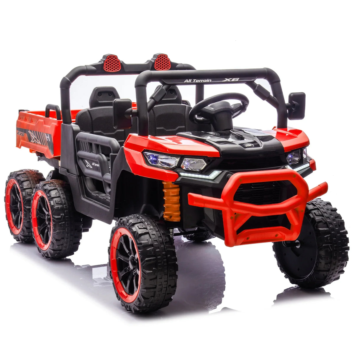 Nouveauté 2026 – Camion électrique Xuanlur 24V 2 places pour enfants , avec moteur 2x200W, benne basculante/pelle, pneus résistants, lumières LED, musique et télécommande, noir