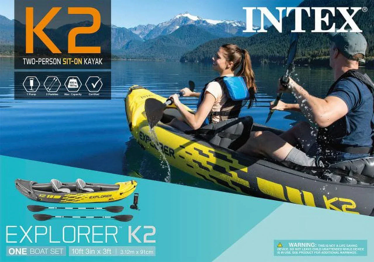 Nouveauté 2026 – Kayak gonflable Intex Explorer K2 avec rames et pompe à main