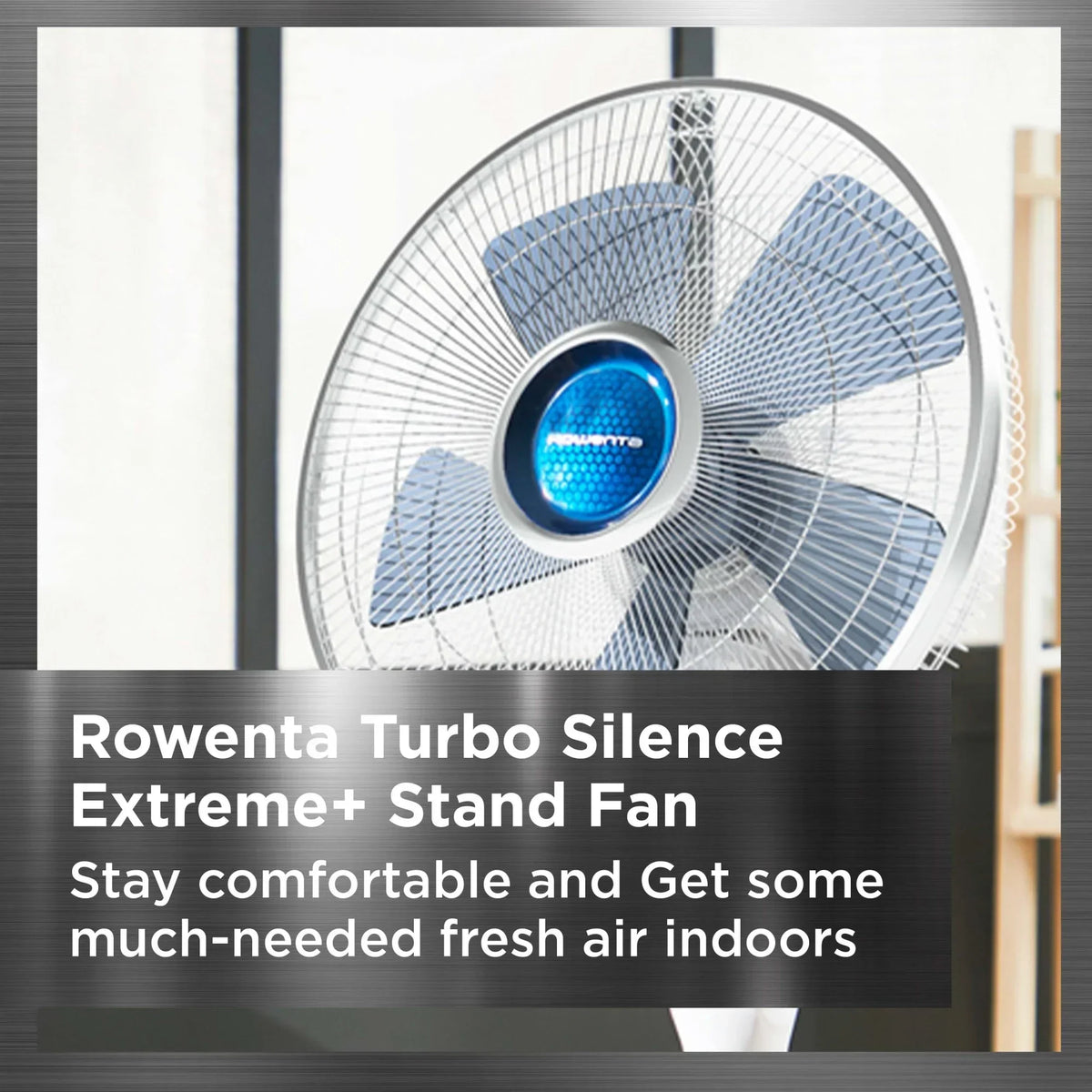 Nouveauté 2026 – Ventilateur sur pied Rowenta Turbo Silence avec télécommande, 53 pouces, portable, 5 vitesses, VU5670