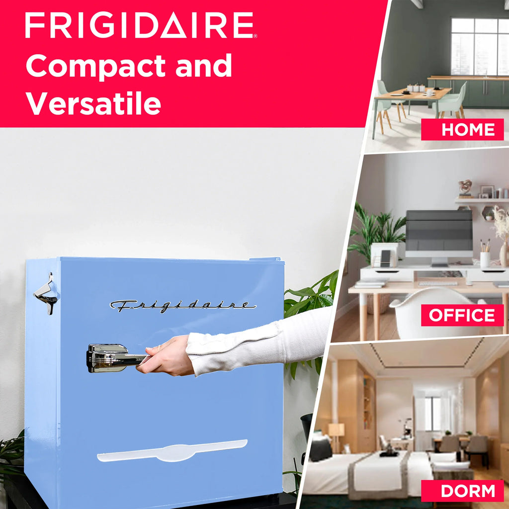 Nouveauté 2026 – Réfrigérateur Frigidaire , 1,6 pi³, style rétro compact, avec ouvre-bouteille latéral, couleur corail