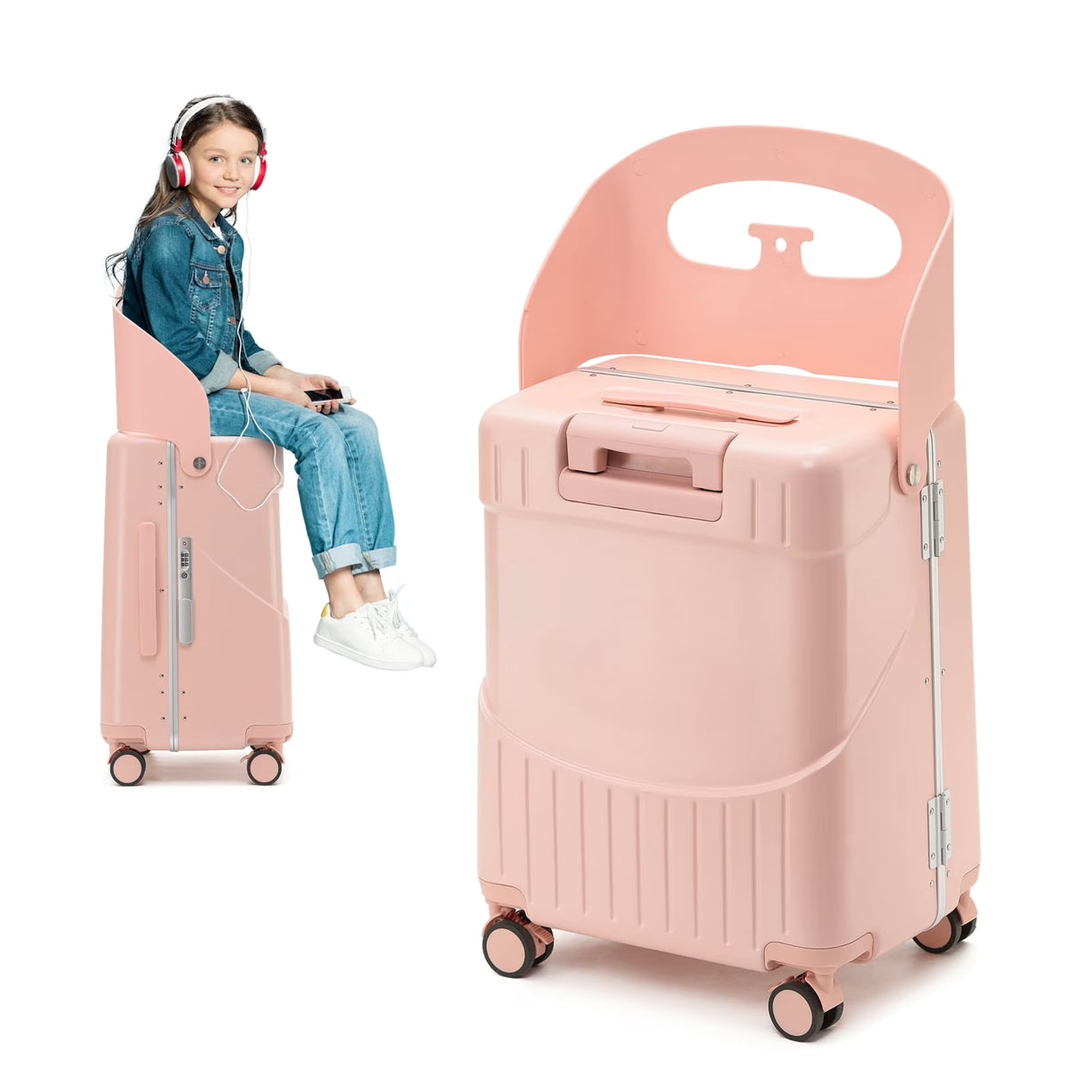 Nouveauté 2026 – Valise 22 pouces avec serrure TSA, idéale pour enfants et adultes, roulettes pivotantes verrouillables, housse de protection et ceinture de sécurité incluses