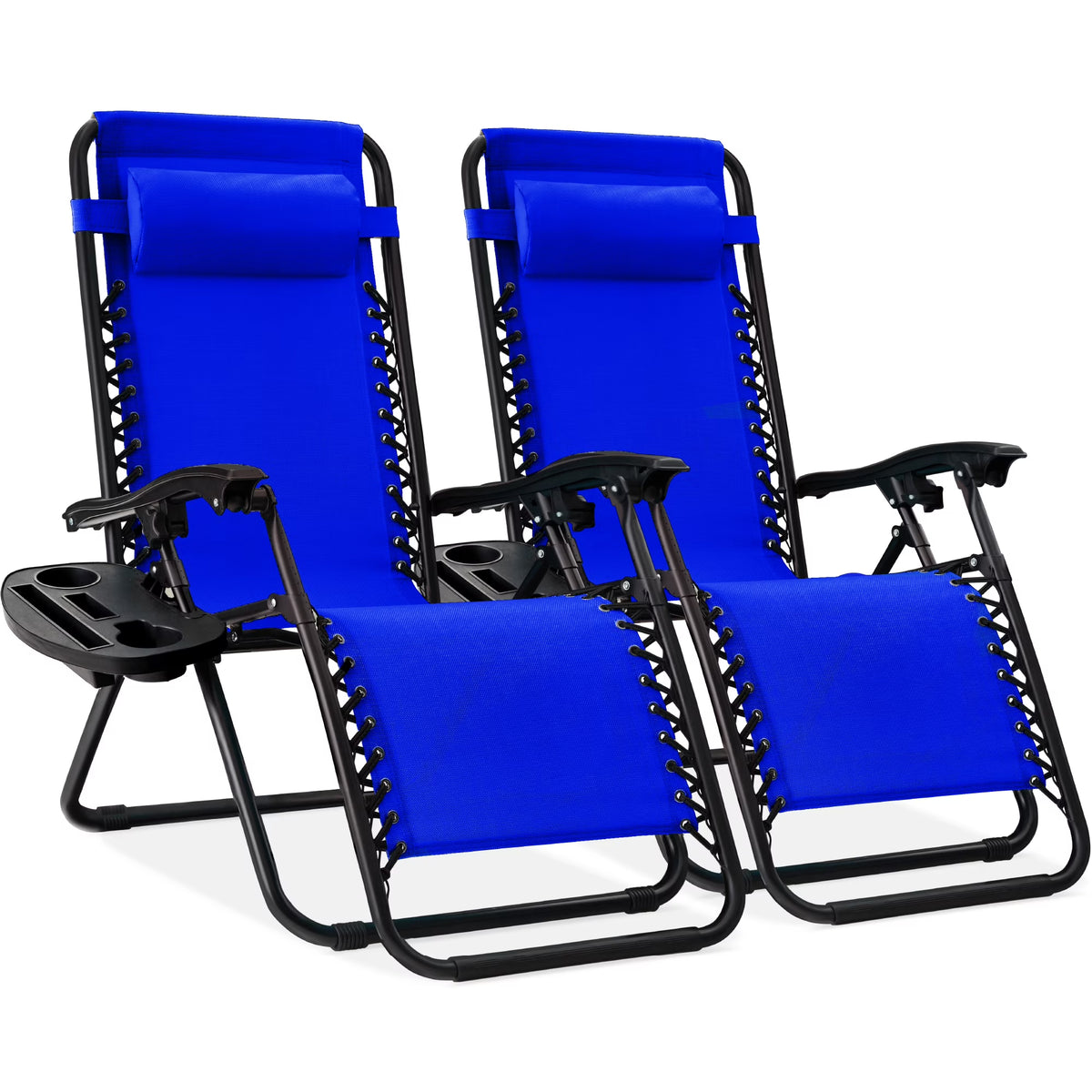 Nouveauté 2026 – Ensemble de 2 fauteuils inclinables zéro gravité Best Choice Products pour terrasse et piscine avec porte-gobelet - Gris