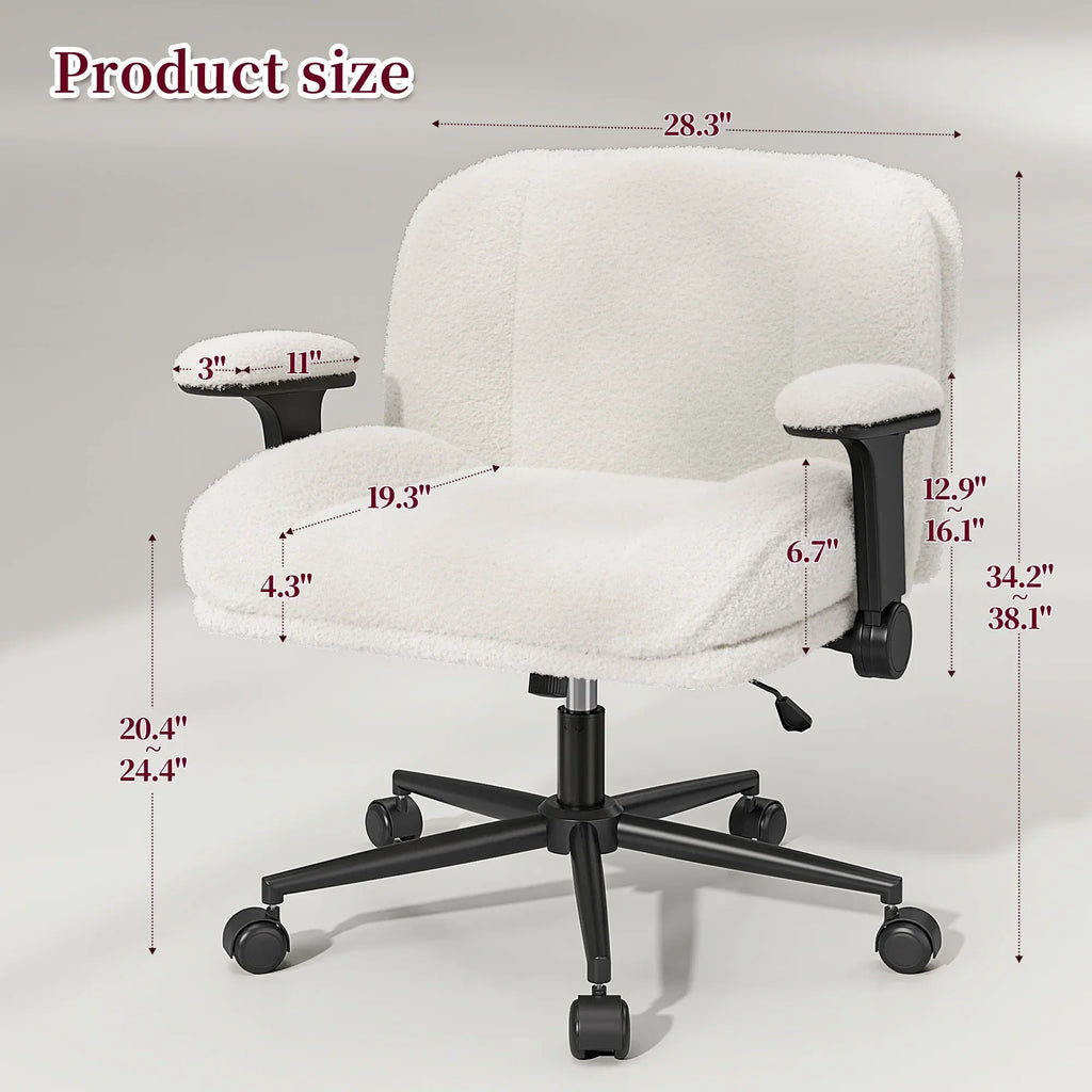 Nouveauté 2026 – Chaise de bureau Romorgniz Criss Cross avec accoudoirs réglables, soutien lombaire, dossier inclinable, coussin épais et roulettes. Idéale pour le bureau, les jeux vidéo, la lecture ou la coiffeuse. Couleur : blanc cassé