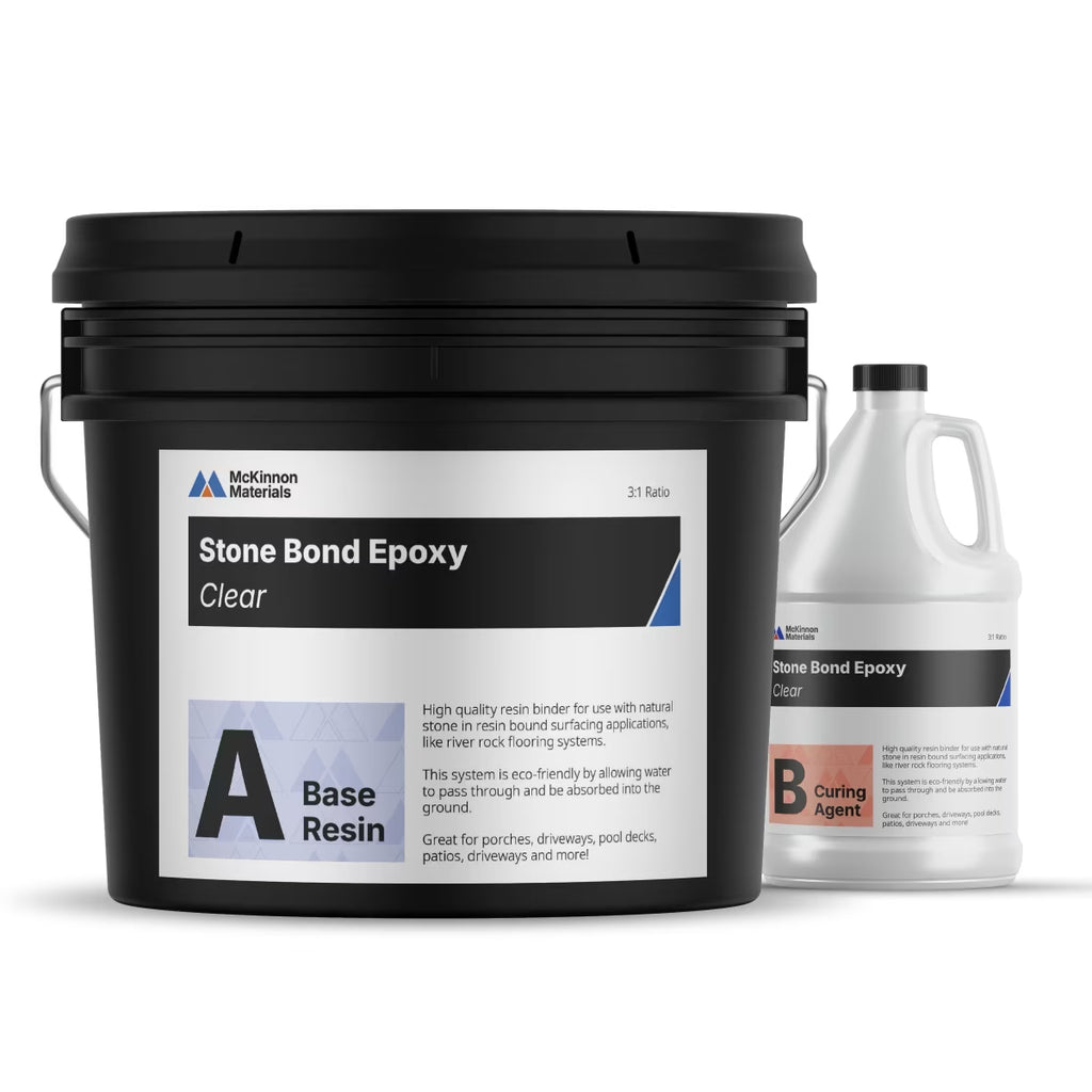 Nouveauté 2026 – Kit de 4 gallons de résine époxy McKinnon Stone Bond , revêtement époxy à base de résine pour gravier et galets, transforme facilement vos allées, sols, espaces intérieurs et extérieurs, patios, allées piétonnes et escaliers