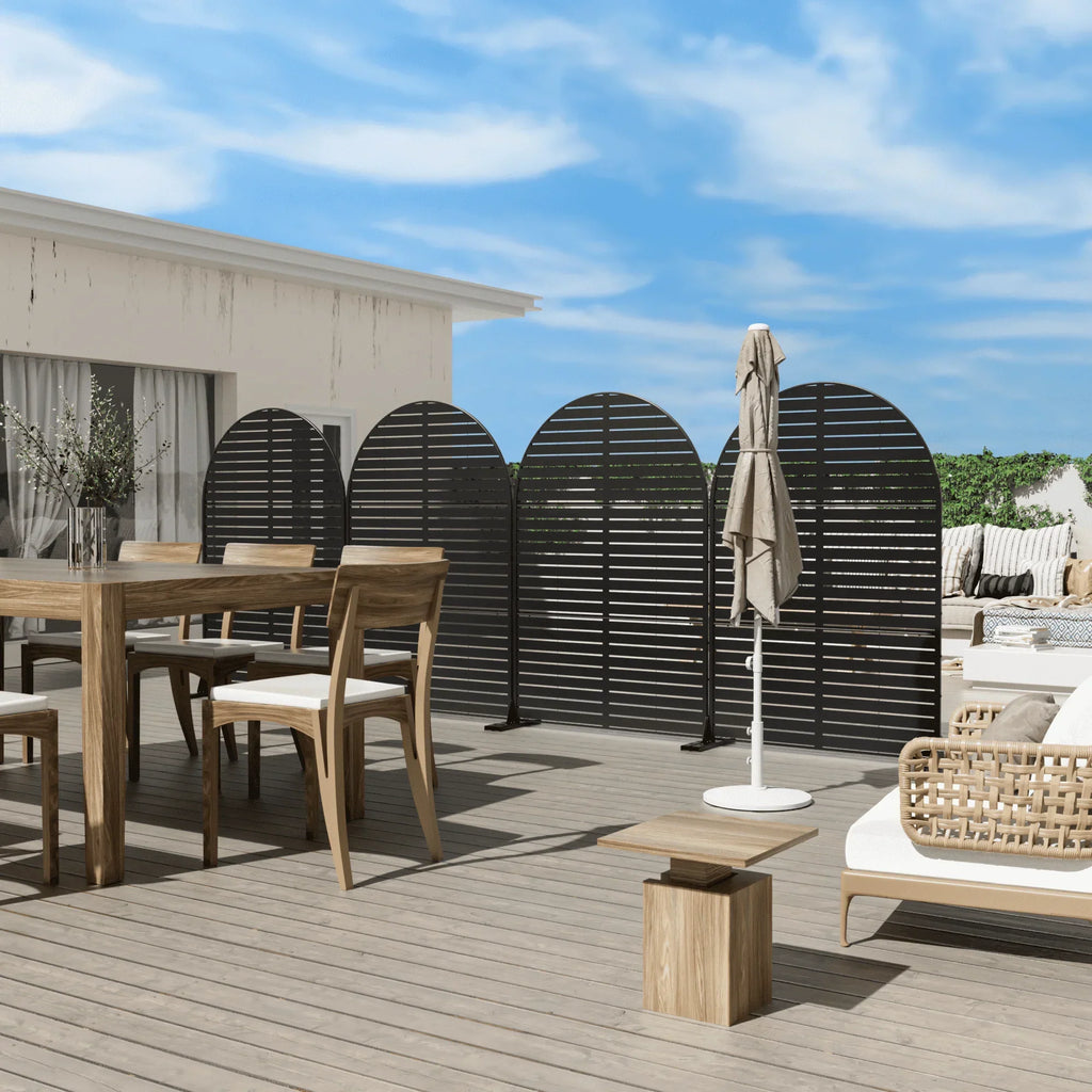 Nouveauté 2026 – Panneau de séparation extérieur en métal noir MAYEERTY 72*47" pour patio, style classique à persiennes