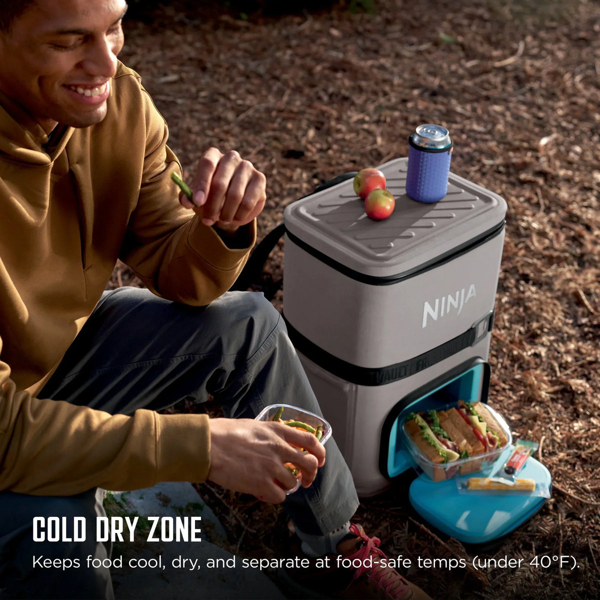 Nouveauté 2026 – Glacière souple Ninja Outdoor FrostVault Go 24 canettes avec zone froide et sèche, bleu bord de lac - FF124NV