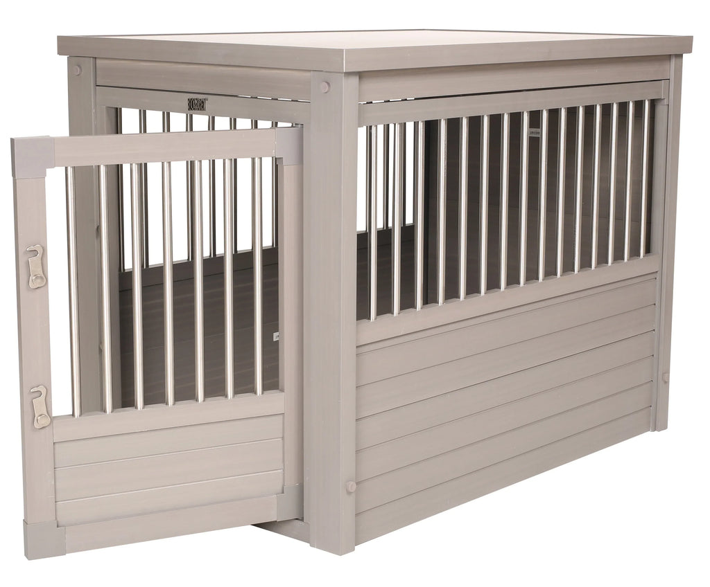 Nouveauté 2026 – Table d'appoint pour cage pour chien ECOFLEX® - Grise, grande taille