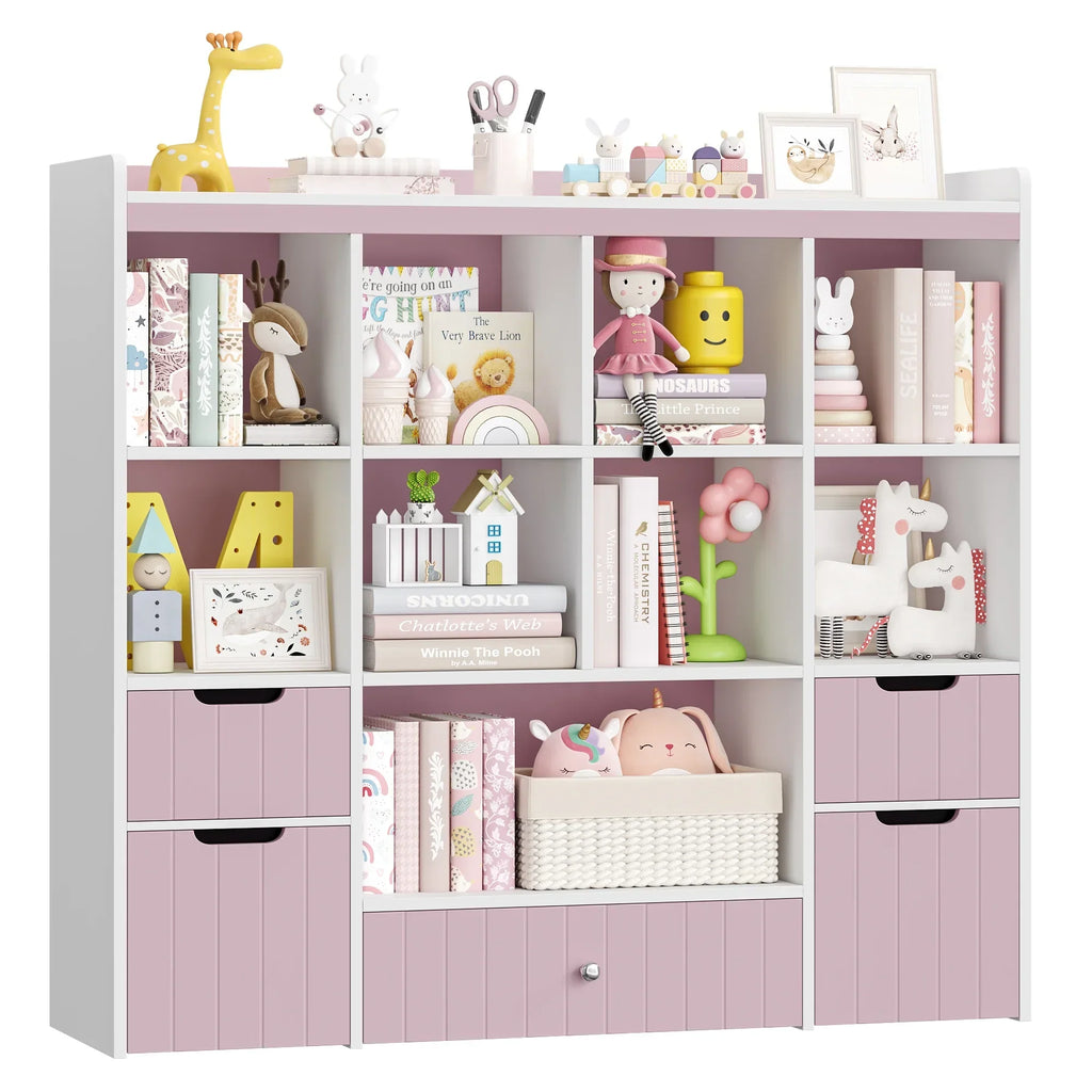 Nouveauté 2026 – Coffre de rangement pour jouets Homfa avec compartiments, tiroirs amovibles, bibliothèque pour chambre ou salon, gris