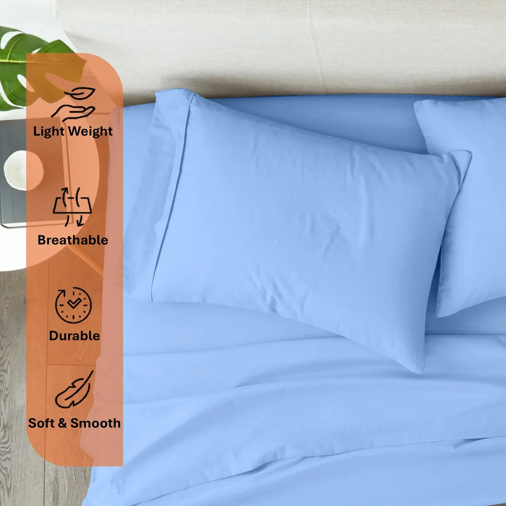 Nouveauté 2026 – Parure de lit 4 pièces en coton égyptien Giza 100 % (600 fils/cm²), drap-housse à bonnet profond de 38 cm, satin doux et respirant - Noir, 1 place