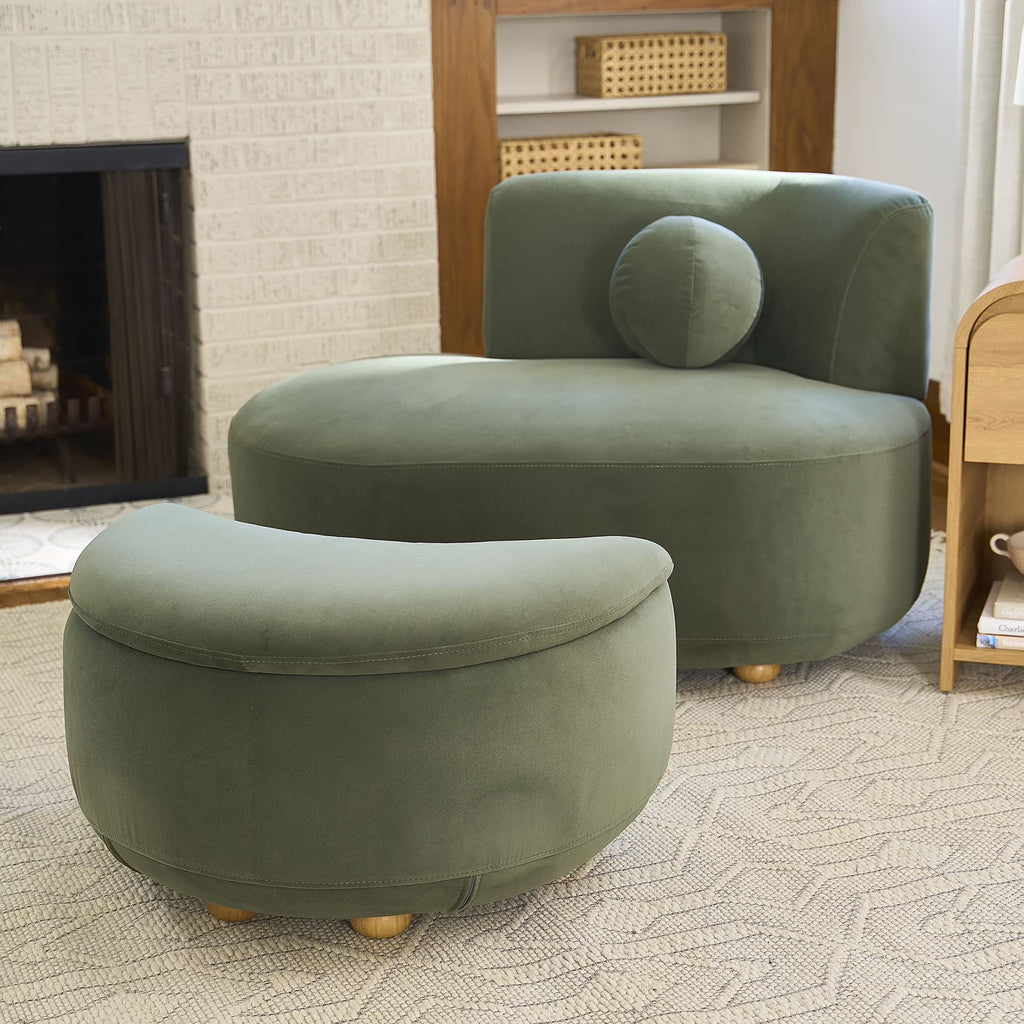 Nouveauté 2026 – Chaise longue et pouf de rangement Juliet en boucle moderne, couleur perle, collection Better Homes & Gardens