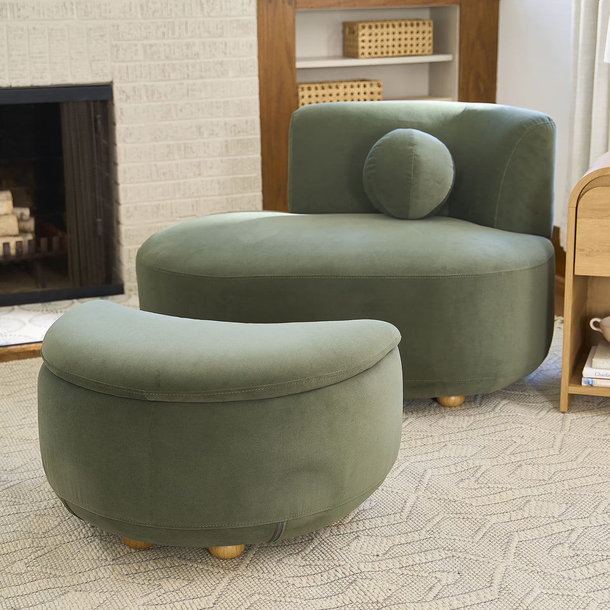 Nouveauté 2026 – Chaise longue et pouf de rangement Juliet en boucle moderne, couleur perle, collection Better Homes & Gardens