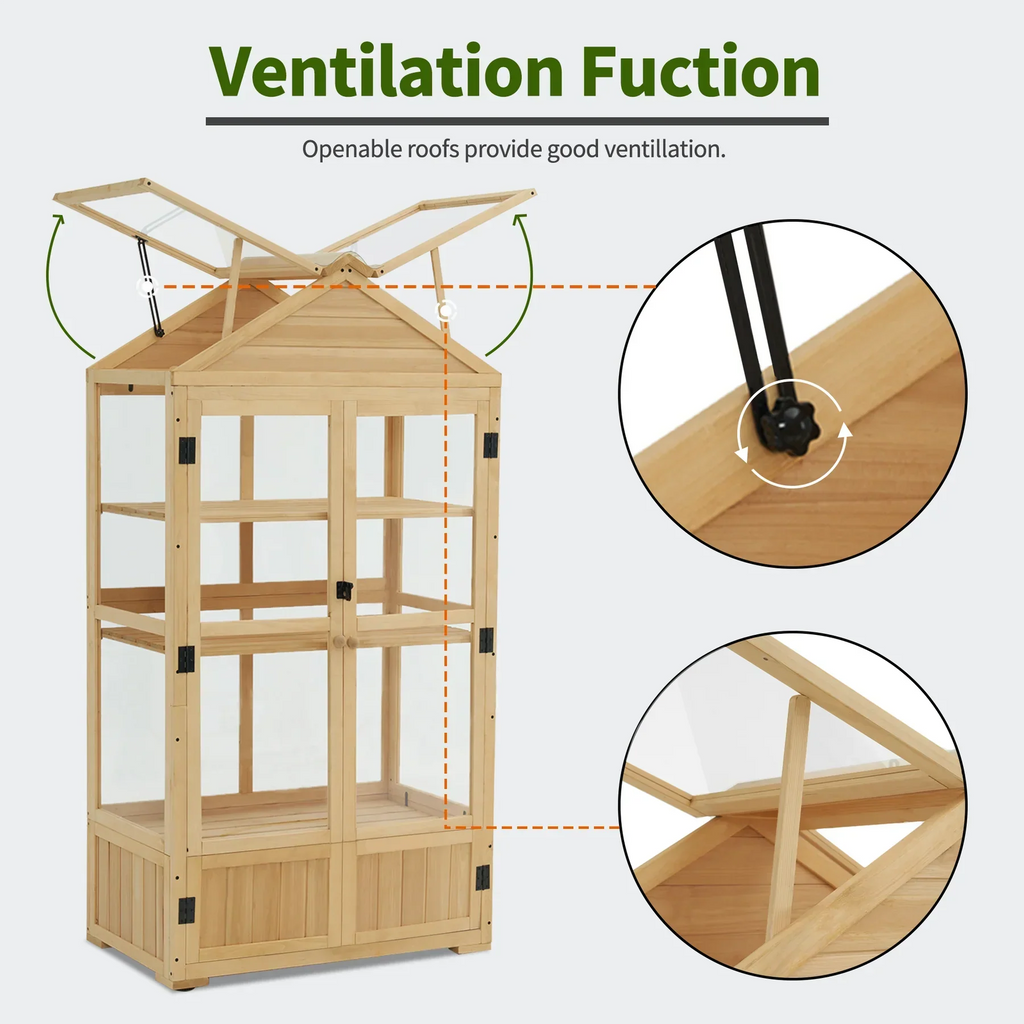 Nouveauté 2026 – Serre à châssis froid MCombo , armoire de serre en bois à 3 niveaux avec étagère réglable, abri de jardin à châssis froid pour une utilisation intérieure et extérieure, 0847