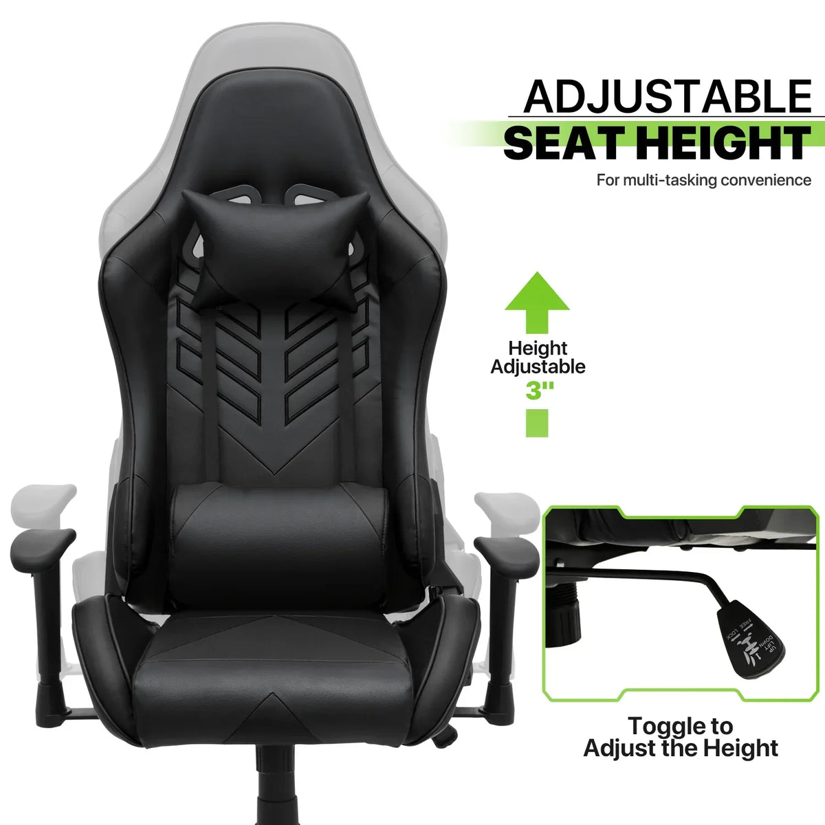 Nouveauté 2026 – Chaise de jeu ergonomique Magshion , chaise de jeu confortable, chaise de bureau en cuir, chaise de jeu pivotante et réglable, bleue