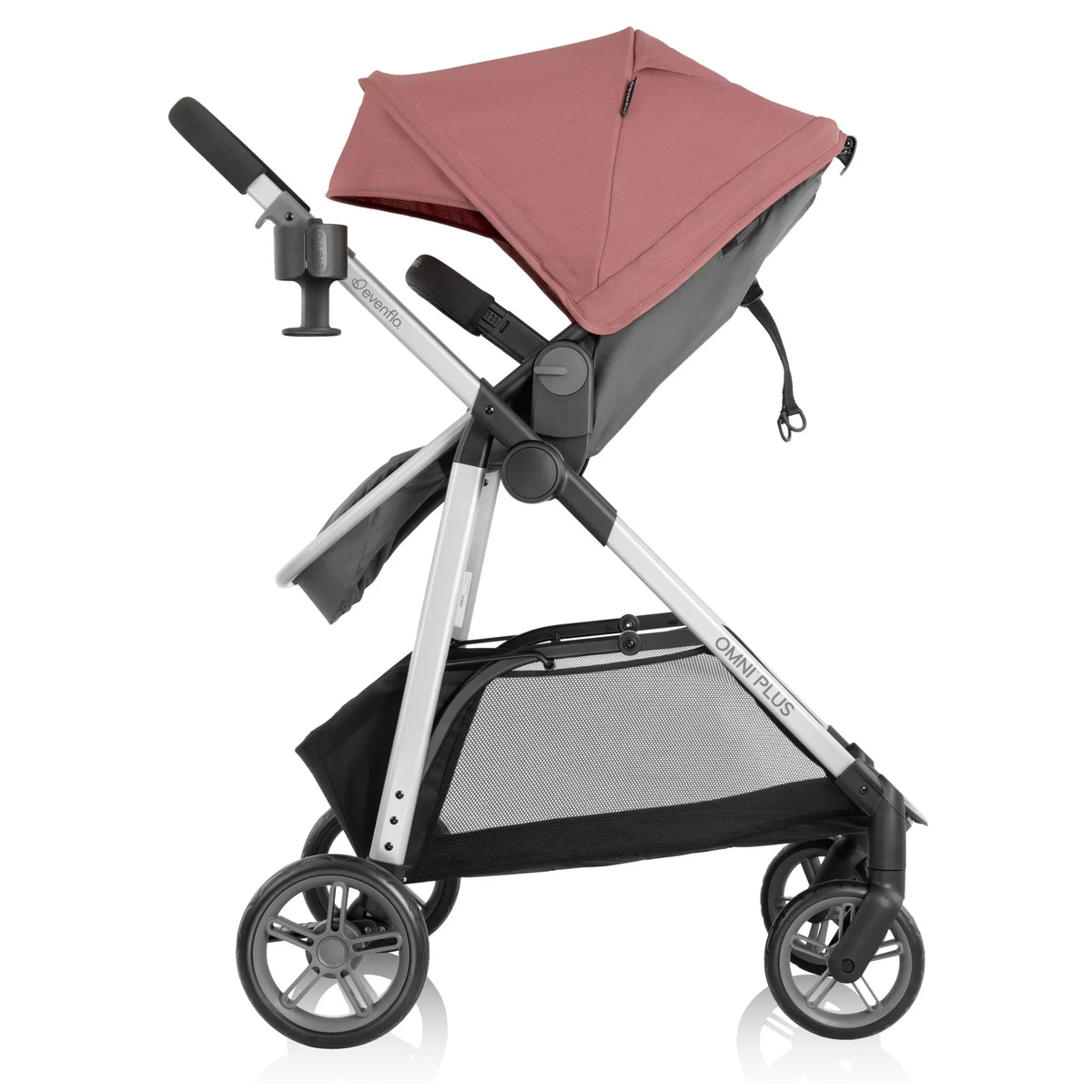 Nouveauté 2026 – Système de voyage modulaire Evenflo Omni Plus avec siège auto pour bébé LiteMax Sport, gris Mylar, unisexe