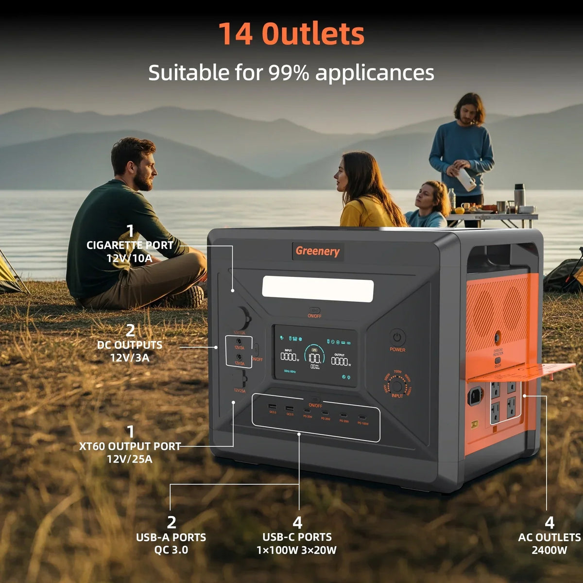 Nouveauté 2026 – Générateur solaire Solarplay 2400 W (4800 W en crête), avec panneau solaire de 400 W et batterie LiFePO4 portable de 2160 Wh, idéal pour le camping, la maison et les véhicules de secours