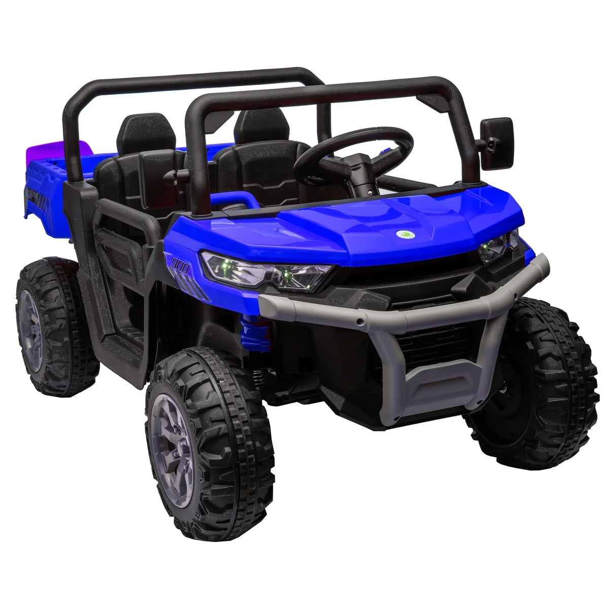 Nouveauté 2026 – Camion électrique Xuanlur 24V 2 places pour enfants , avec moteur 2x200W, benne basculante/pelle, pneus résistants, lumières LED, musique et télécommande, noir