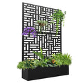 Nouveauté 2026 – Jardinière surélevée en métal FOOWIN , 180 cm de haut, avec treillis, pour plantes grimpantes, avec trou de drainage, noire