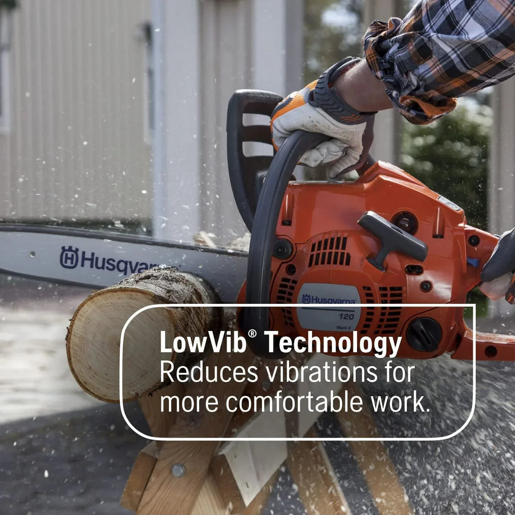 Nouveauté 2026 – Tronçonneuse à essence Husqvarna 120 Mark III neuve , moteur 2 temps X-Torq de 38 cm³, chaîne de 35,5 cm (14 pouces) avec graissage automatique, pour la coupe du bois et l'élagage des arbres