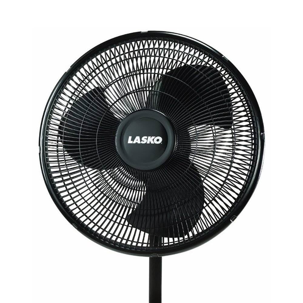 Nouveauté 2026 – Ventilateur sur pied oscillant Lasko 16" à 3 vitesses réglables, noir (paquet de 2