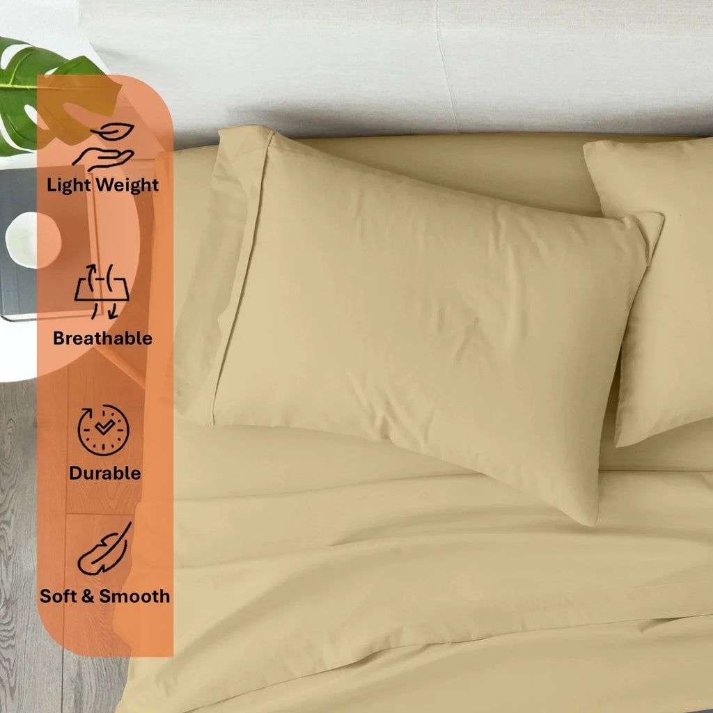 Nouveauté 2026 – Parure de lit 4 pièces en coton égyptien Giza 100 % (600 fils/cm²), drap-housse à bonnet profond de 38 cm, satin doux et respirant - Noir, 1 place