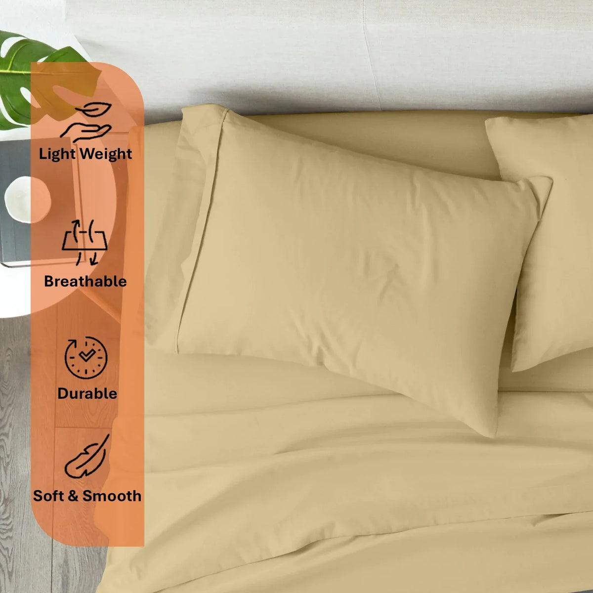 Nouveauté 2026 – Parure de lit 4 pièces en coton égyptien Giza 100 % (600 fils/cm²), drap-housse à bonnet profond de 38 cm, satin doux et respirant - Noir, 1 place