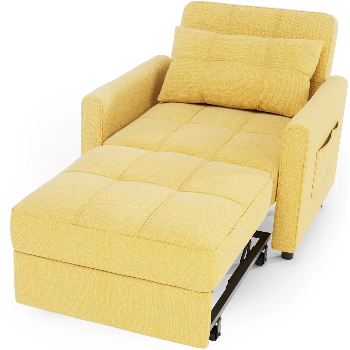 Nouveauté 2026 – Canapé-lit convertible 3 en 1 Lofka avec rangement, dossier réglable et fonction gigogne - Fauteuil-lit idéal pour les petits espaces et les appartements, gris foncé