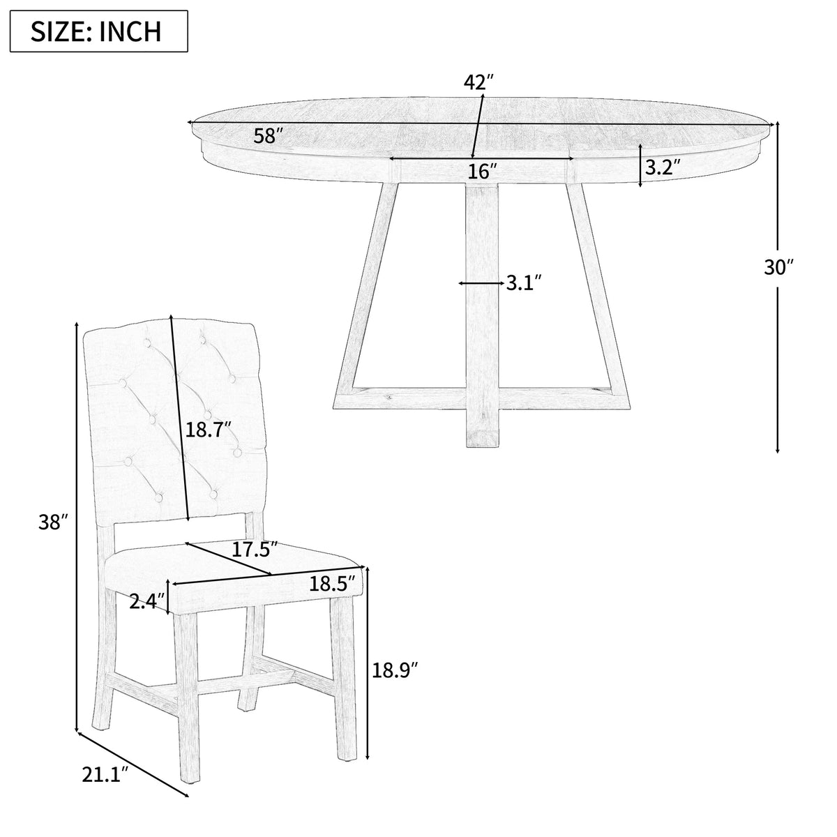 Nouveauté 2026 – Ensemble de salle à manger rond 5 pièces , comprenant une table extensible et 4 chaises rembourrées, en bois, pour 4 personnes. Style campagnard, idéal pour la cuisine, la salle à manger ou un appartement. Couleur : marron
