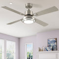 Nouveauté 2026 – Ventilateur de plafond Dextrus 52'' avec lumière et télécommande, 6 vitesses, 5 réglages de minuterie et pales à double finition (nickel
