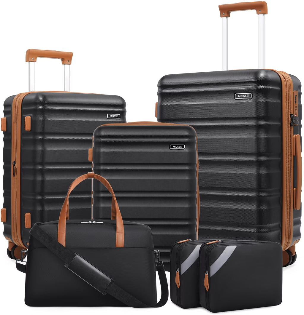 Nouveauté 2026 – Ensemble de bagages MIUSSE , 3 pièces : valise cabine 20 pouces à roulettes, coque rigide 100 % PC avec serrure TSA, conforme aux normes des compagnies aériennes, avec sac à dos de voyage pour hommes et femmes