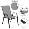 Nouveauté 2026 – Lot de 5 chaises empilables d'extérieur BizChair noires , revêtement Flex Comfort et structure en métal