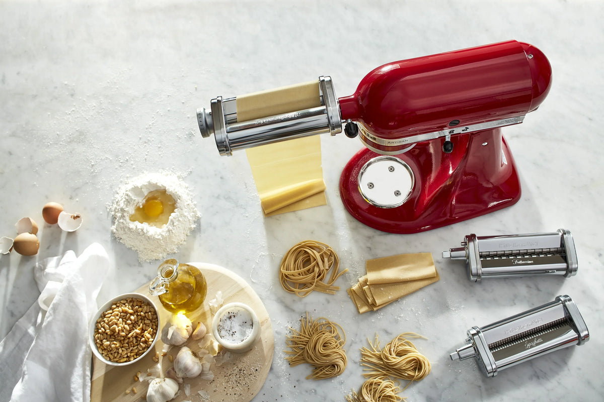 Nouveauté 2026 – Ensemble de 3 pièces KitchenAid (rouleau et coupe-pâtes), métal, KSMPRA