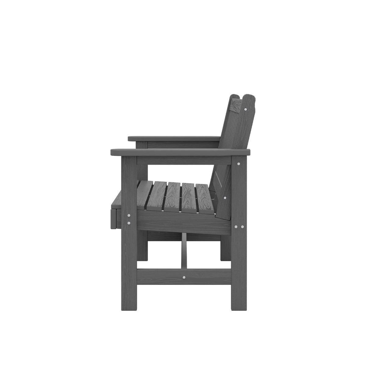 Nouveauté 2026 – Banc d'extérieur SERWALL pour 2 personnes, en PEHD résistant aux intempéries avec renforts en aluminium, supporte jusqu'à 300 kg, confortable pour terrasse, jardin et véranda, noir