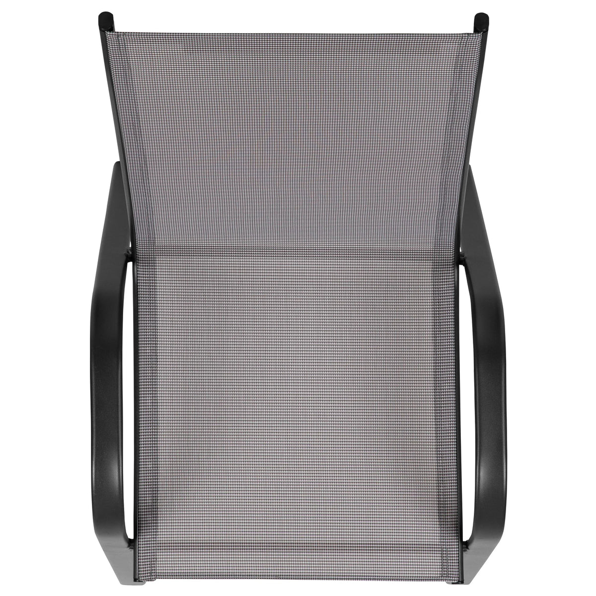 Nouveauté 2026 – Lot de 5 chaises empilables d'extérieur BizChair noires , revêtement Flex Comfort et structure en métal